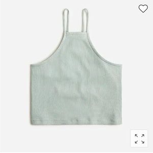 J.Crew Vintage Rib Cropped Halter Tank in faded fatigue